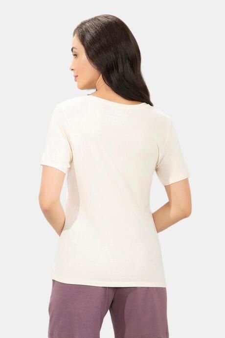 Amante Scoop Neck Sleep Tee - Buttercream Print — image 3